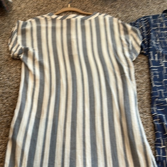 She + Sky and Tribal Jeans Blue and Cream Button Down Dresses - Picture 9 of 14